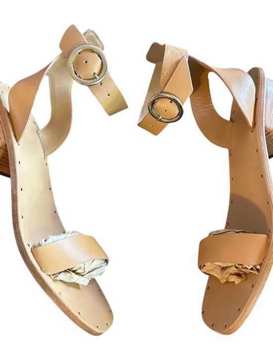 NIB Women's Beek Sapphire Strappy Heeled Sandals in Honey Size 8 - Picture 6 of 7